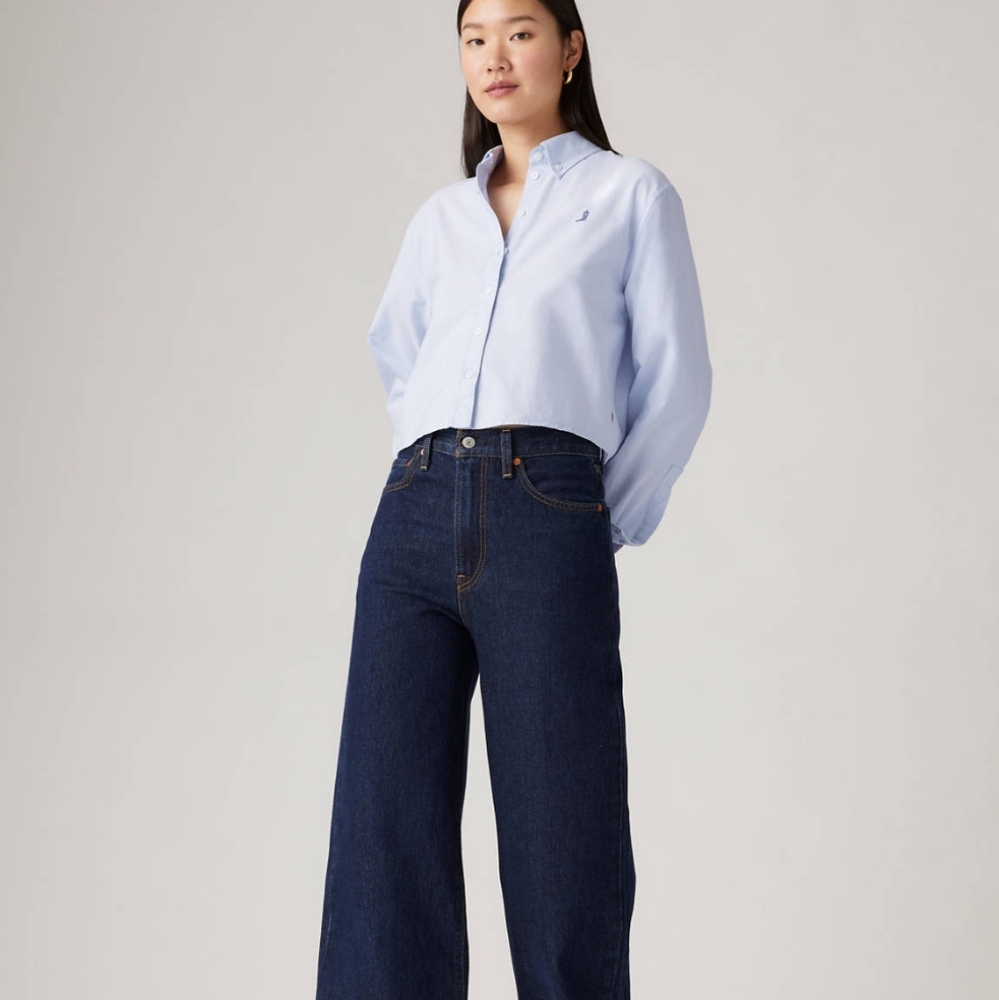 Levi's Ribcage Wide Leg in dark blue wash Super High Rise Jeans 30 x 32